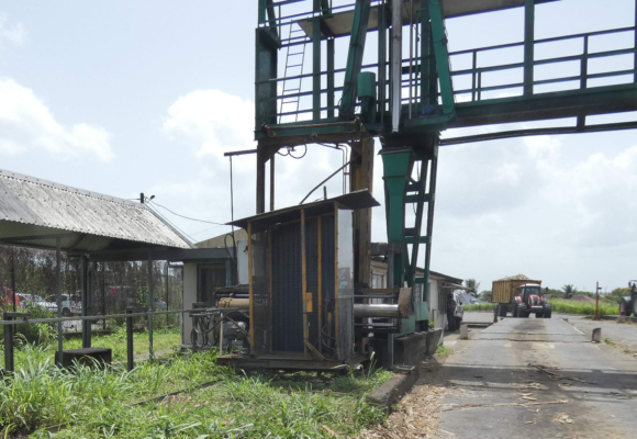 Livraison de cannes à l'usine Gardel au Moule en Guadeloupe