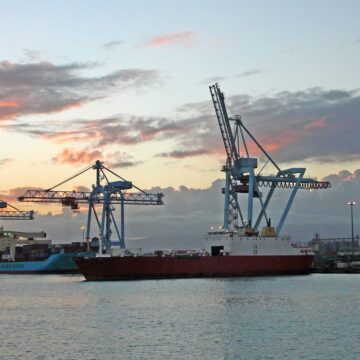 Le terminal de Jarry, au port autonome de Guadeloupe/ Photo : Magnin/Sipa